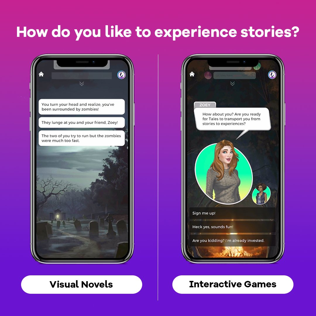 Have you tried reading through stories AND playing them on Tales? You can let the story have full reign or you can take control 😮 #TalesFiction #InteractiveStories