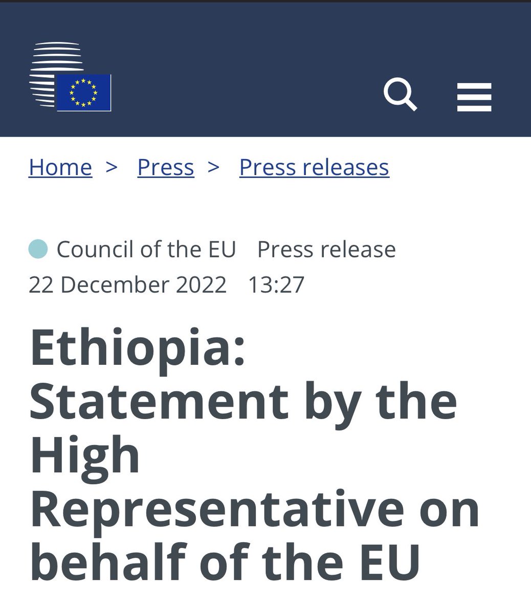 The #EU tiptoeing some 25 plus yrs late on the very issue it was a co-signatory to the 2000 #AlgiersAgreement z #EEBC as they silently unleashed their #TPLFTerroristGroup to destabilise z region. Now z want to play z saver again. Fool me 1s shame on U, fool me 2s shame on Me.