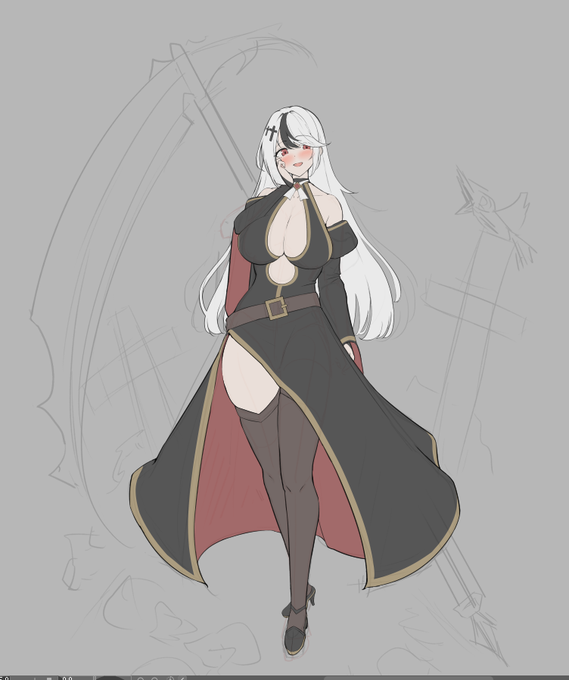 長いこと放置してたけどキャラデザしてこういうソシャゲみたいな絵も描きてえのよ 