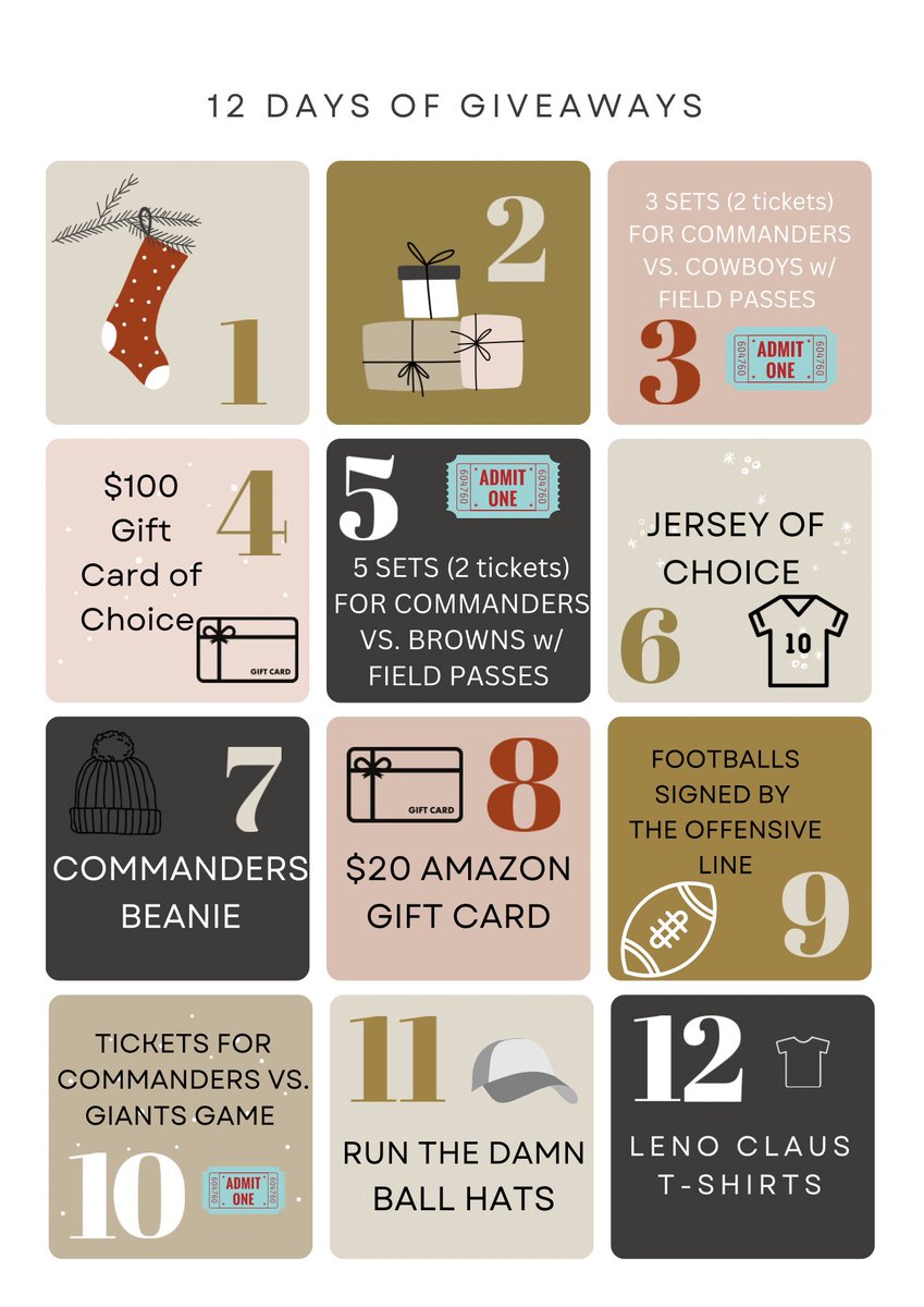 RT to win and check back daily for new giveaways — Day 10: 3 sets (2 tickets each) of tickets &amp; field passes for Commanders vs. Dallas #WPMOYChallenge  Leno