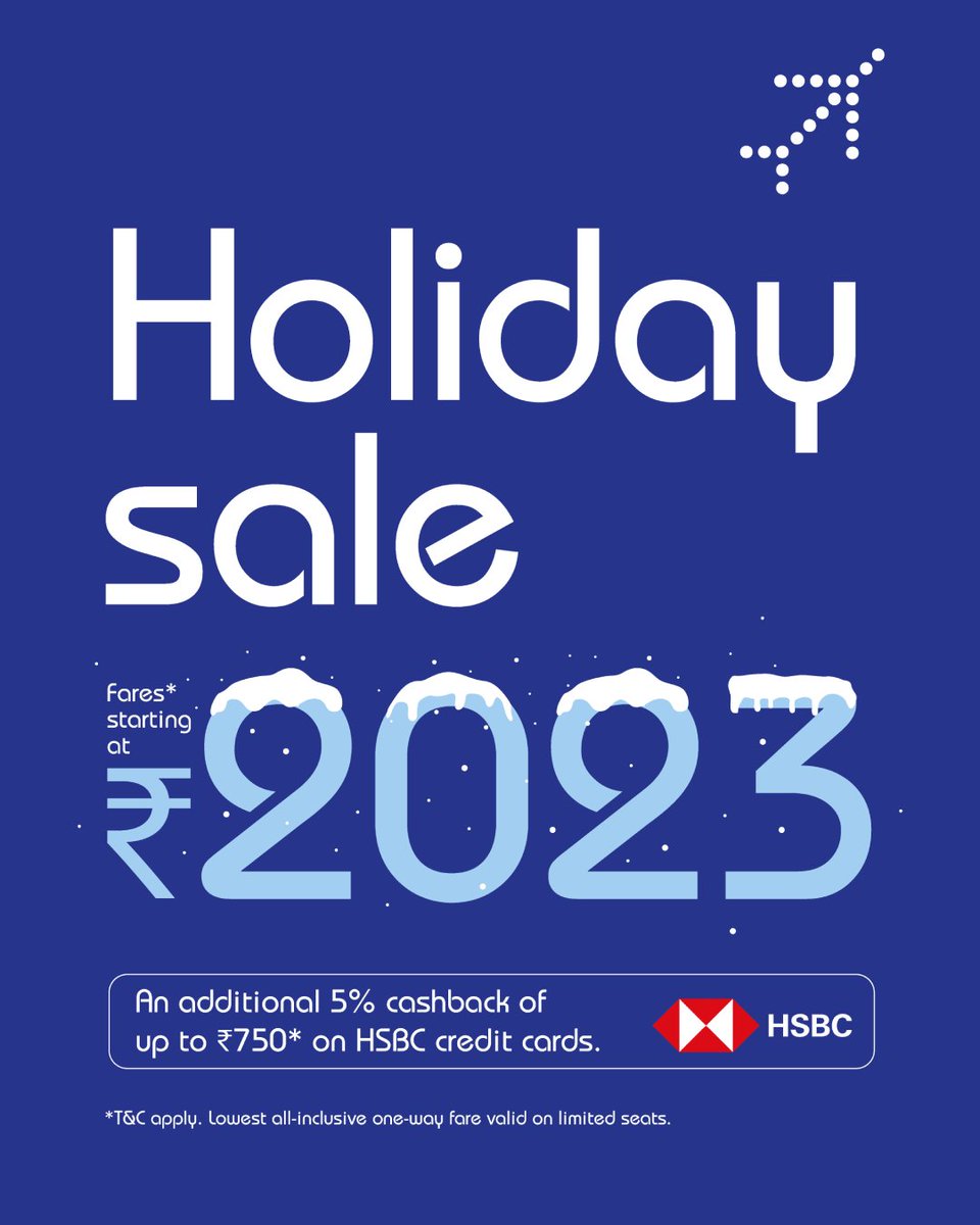 IndiGo on Twitter "Holiday sale! Get out of town with fares starting