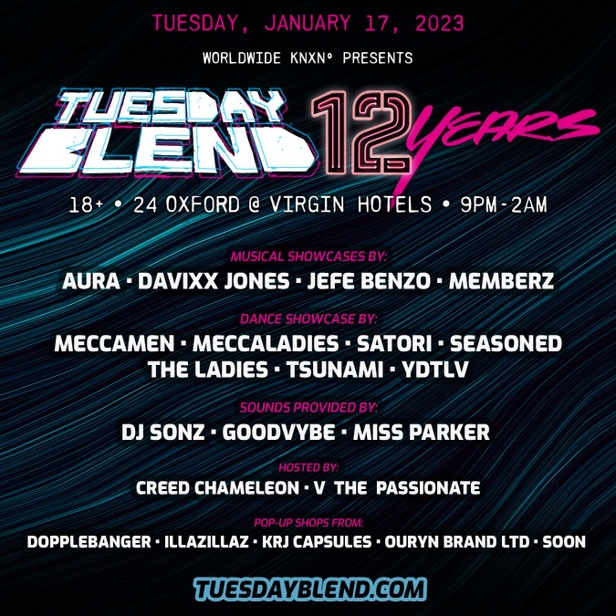 We are celebrating the 12th year anniversary of <a href="/tuesdayblend/">Tuesday Blend 💃🕺</a>. Tuesday Blend founder and <a href="/illazillaz/">ILLAZILLAZ.eth</a> creator <a href="/TNES_1/">TNES</a> is moving to Manila in February. Come celebrate with him. <a href="/veve_official/">VeVe | Digital Collectibles</a> ZILLAZ holders always get in for free! 🥳