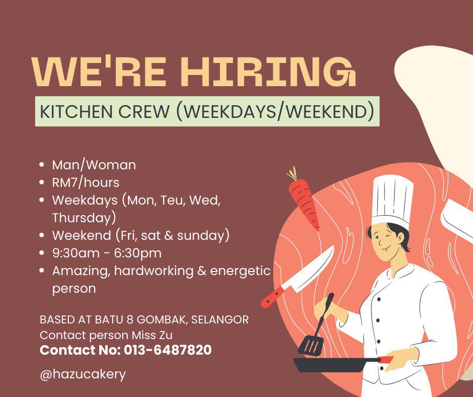 zuraidamahfuz's tweet photo. Assalamualaikum guys, morning! Can you guys help me a bit, plss rt n spread this vacancy🫶🏻 https://t.co/06KPxzcLCZ