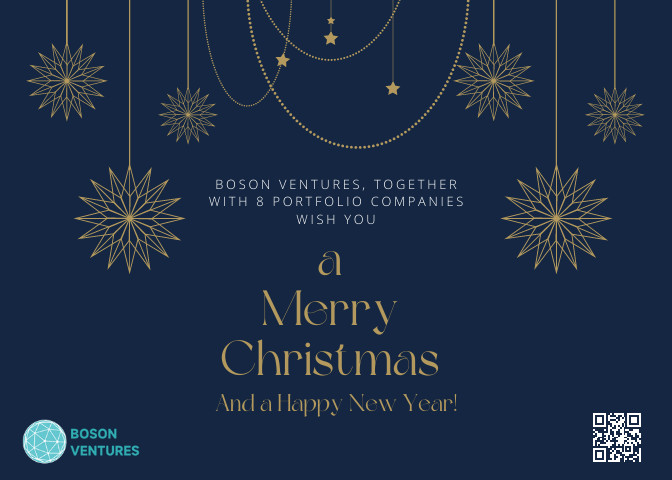 BosonVentures's tweet photo. In 2022, we invested into 4 brilliant startups (3 new and 1 follow-on). Although it was slower than expected, we achieved more in the back scene. We will launch sth new in the new year! Stay tuned!! 

We wish you a Merry Christmas and a Happy New Year https://t.co/czAaBGfC0P