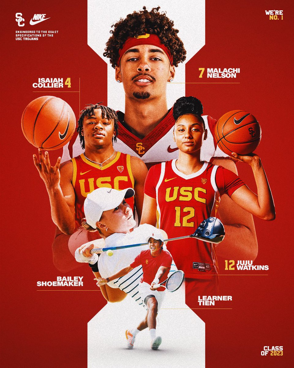 USC_Athletics's tweet photo. 5️⃣ Trojan squads have now signed the No. 1 Class of 2023 prospect in their respective sports! https://t.co/70bQkOJd3d