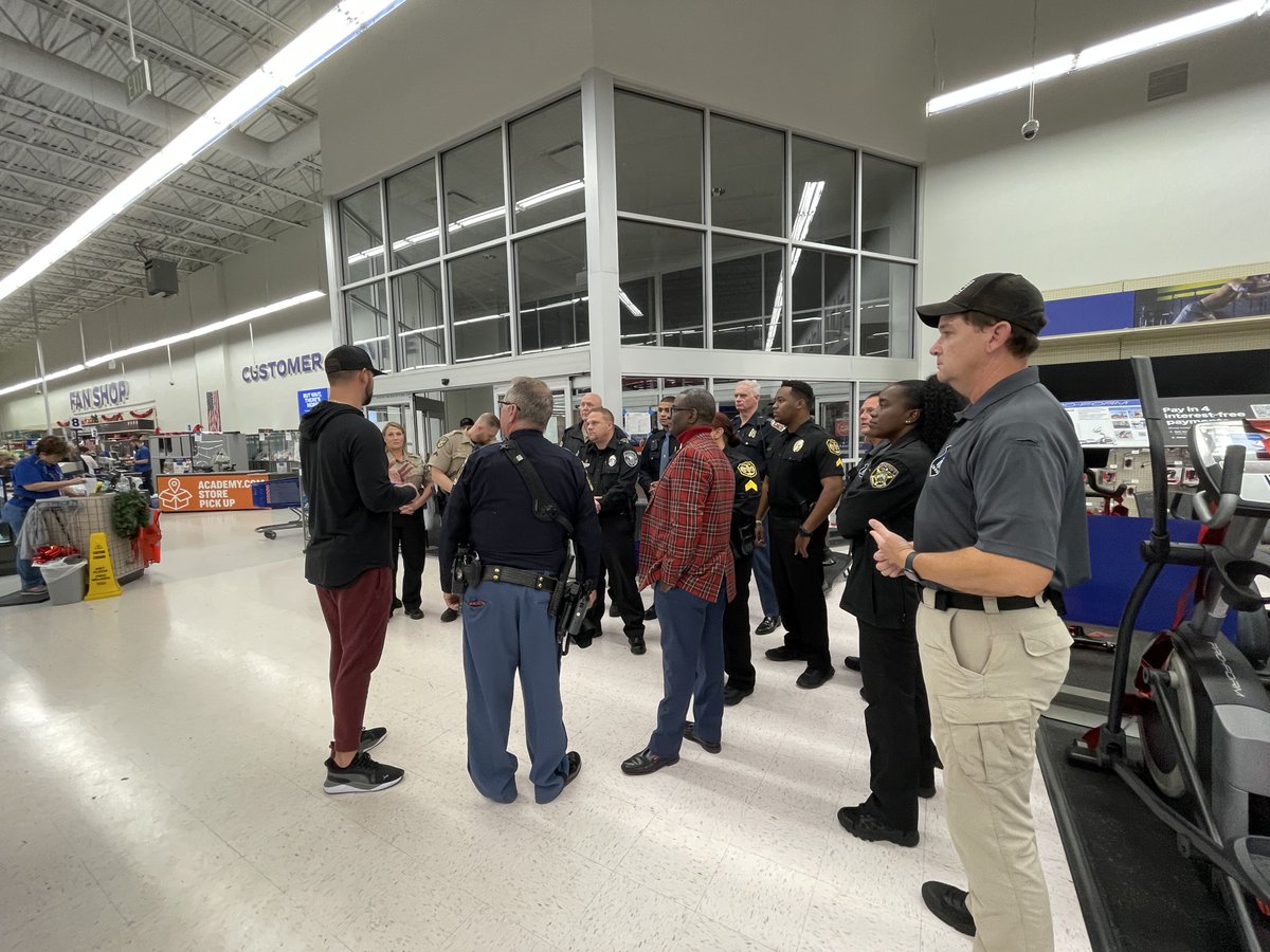 MobCityCouncil's tweet photo. Thursday's event is the second shopping spree of the year hosted by McCarron. In July, he selected 15 youngsters registered for his football camp and presented them with a $150 gift card to shop at Academy Sports + Outdoors. https://t.co/Ch3JdvrAaI