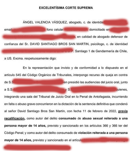 MrRangerR1's tweet photo. URGENTE🚨! EXCLUSIVO🔴! El actual candidato a #FiscalNacional Angel Valencia no sólo defendió a David Bross que está preso por abuso sexual.

LO SIGUE DEFENDIENDO y además,  intentó anular este año y por segunda vez el juicio con sentencia ejecutoriada.

Los documentos 👇: https://t.co/aAPf58ngG6