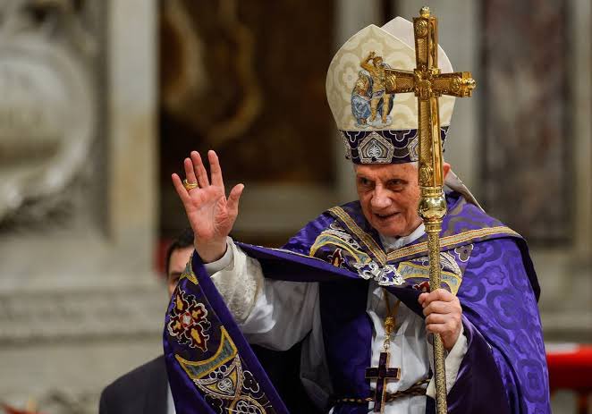coworkeroftruth's tweet photo. "The ascent of man, the attempt to bring forth God by his own efforts and to attain the status of superman—this attempt failed wretchedly back in Paradise. The person who tries to become God by his own efforts... always ends up by destroying himself." ~Pope Benedict XVI https://t.co/dheSLIVpfo