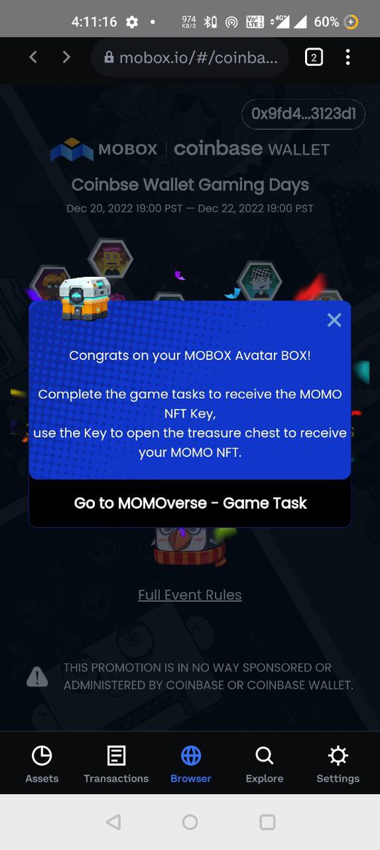 coinofcrypto's tweet photo. Coinbase X mobox wallet FCFS Airdrop ✨🔥
Details telegram: https://t.co/WLG4g5KWLg

💫First 3,000 users can claim a FREE MOBOX Avatar BOX!
Complete game tasks in the MOMOverse can claim the MOMO NFT Key

#Coinbase  #Airdrop #GiveawayNFT #NftGame https://t.co/hYzJj2wfSm