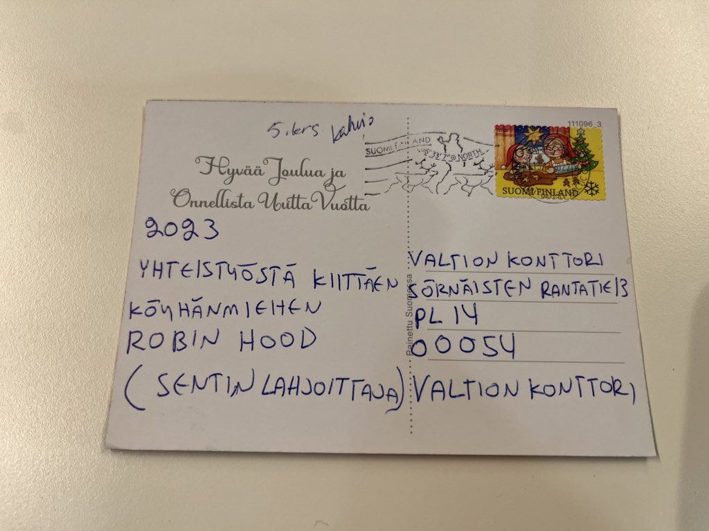 Muistatteko kaikki ne keskustelut Twitterissä siitä, että valtion kassaan voi halutessaan lahjoittaa rahaa?

Kyllä näitä jotkut tekevät 👇🏼

Hyvää joulua Robin Hoodeille ja kaikille muillekin! 🎄