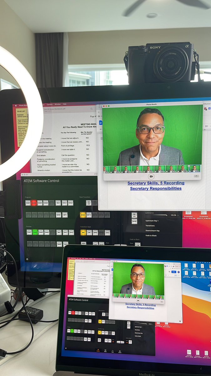 And that’s a wrap! Just finished recording two online courses for <a href="/AmcGovernance/">AMC Governance Solutions</a>. Taking Effective Minutes and Robert’s Rules of Order are two of our most workshops and soon they’ll be available for self-paced learning! 

#elearning #governance #boards #training #courses