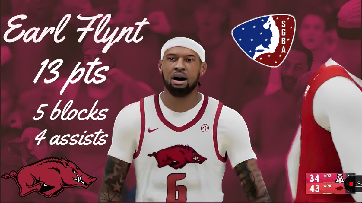 Freshman Earl Flynt chipped in 13 points and 5 blocks as the razorbacks down Arizona at home in front of a sold out crowd. Arkansas has been playing some of its best basketball lately and look to keep it going down the stretch this season.