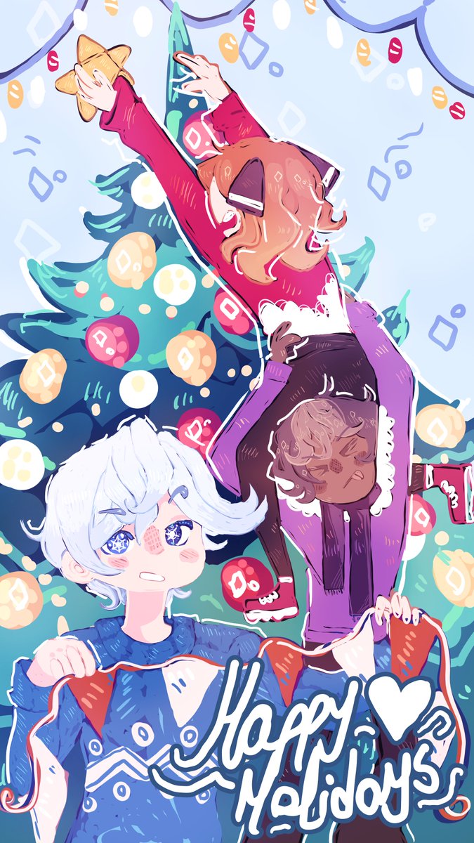 WisteriaRealms's tweet photo. For Day 9 of our #12DaysOfChristmas event, we've got a gorgeous postcard of the cast of Maledictorian made by the talented @CheddyJu! #visualnovel #gamedev #lgbt https://t.co/f2OsZAkTYW