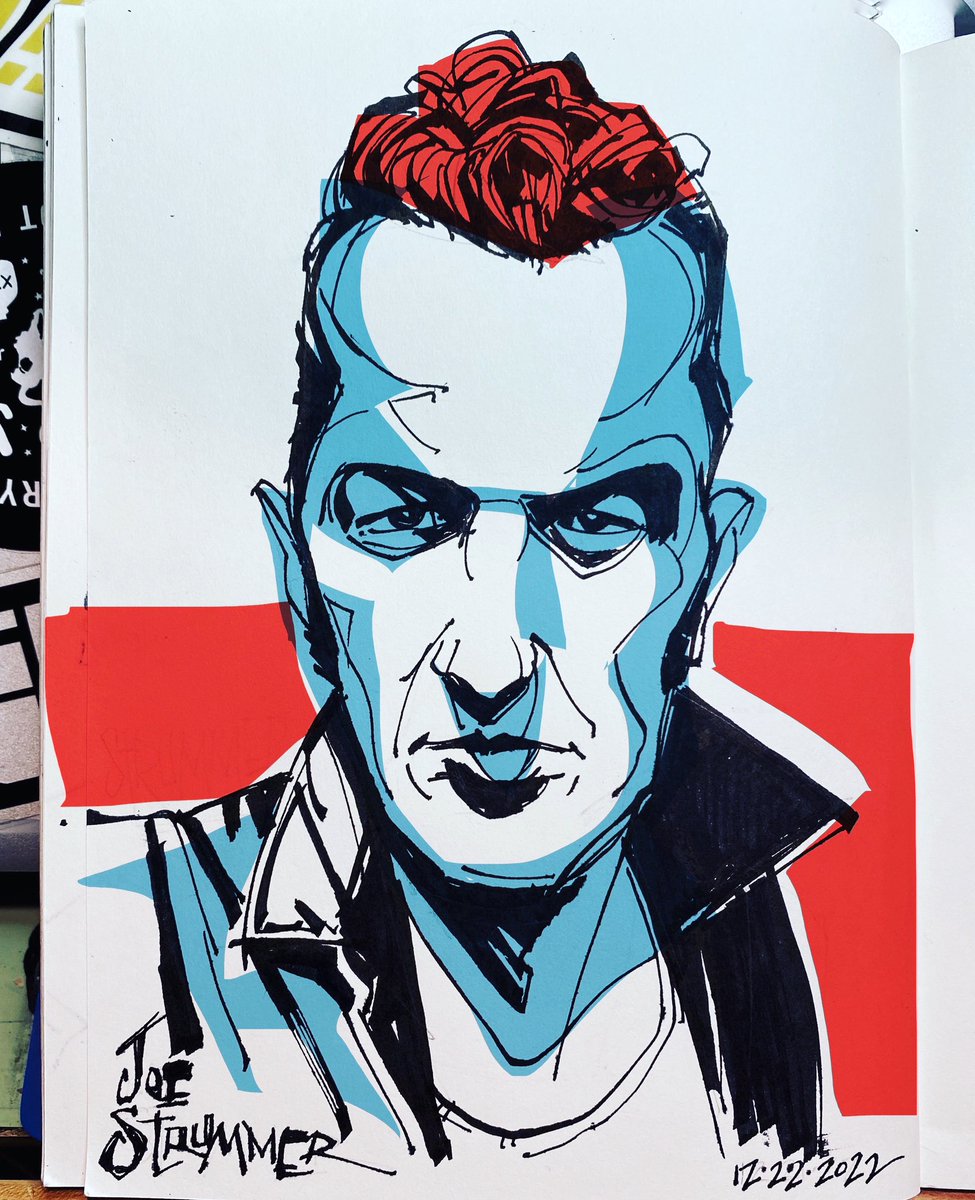We lost Joe Strummer on this day , 2002. 

Parallel pen + Procreate. 
#joestrummer #joestrummerforever #parallelpen