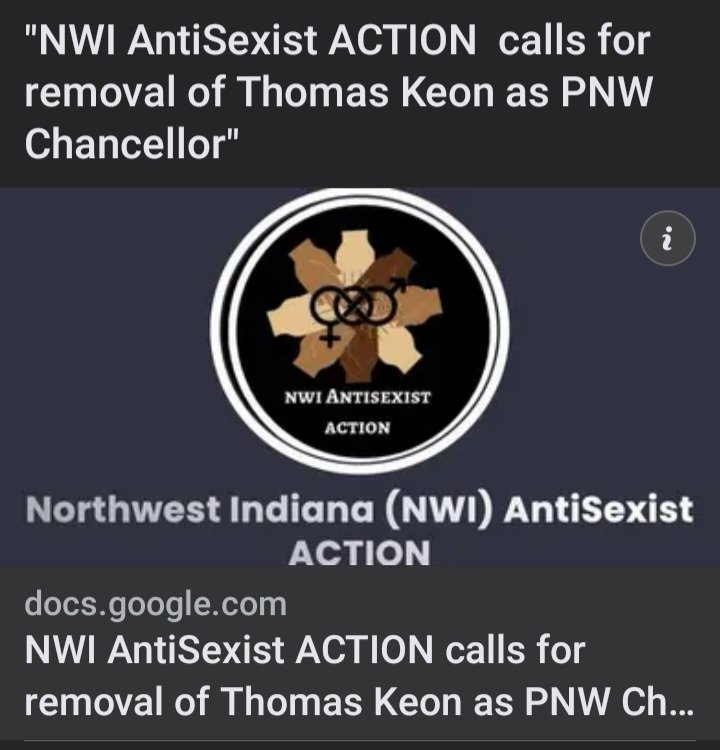 #NWIAntiSexistACTION demand for removal of #PNW's current #ChancellorKeon from the position. This racism, oppression, harsh control of activism, support of racist, sexist, abusive faculty/admins, existed before him. He's continued pushing it further. docs.google.com/document/d/1iw