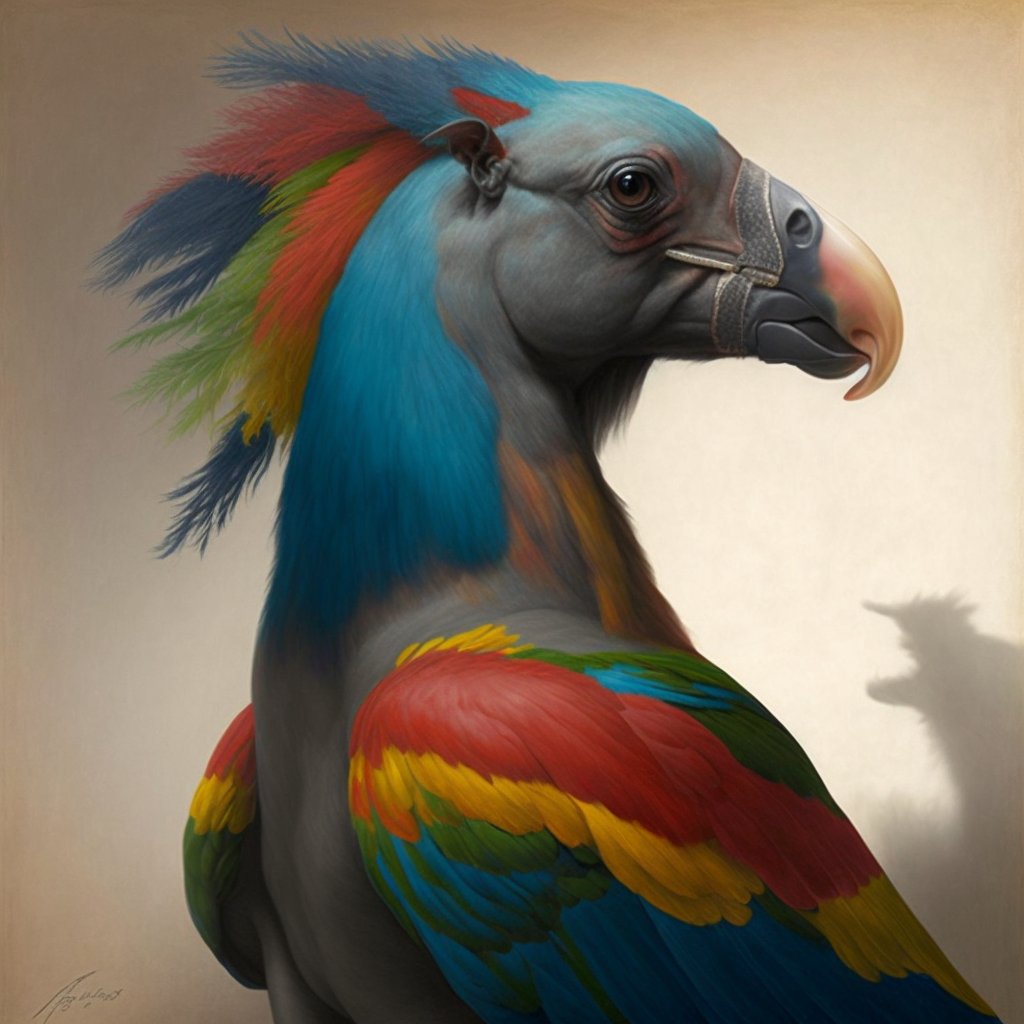 "AI can't create anything new"

ok then TELL ME where you have seen a parrot-horse before. tell me