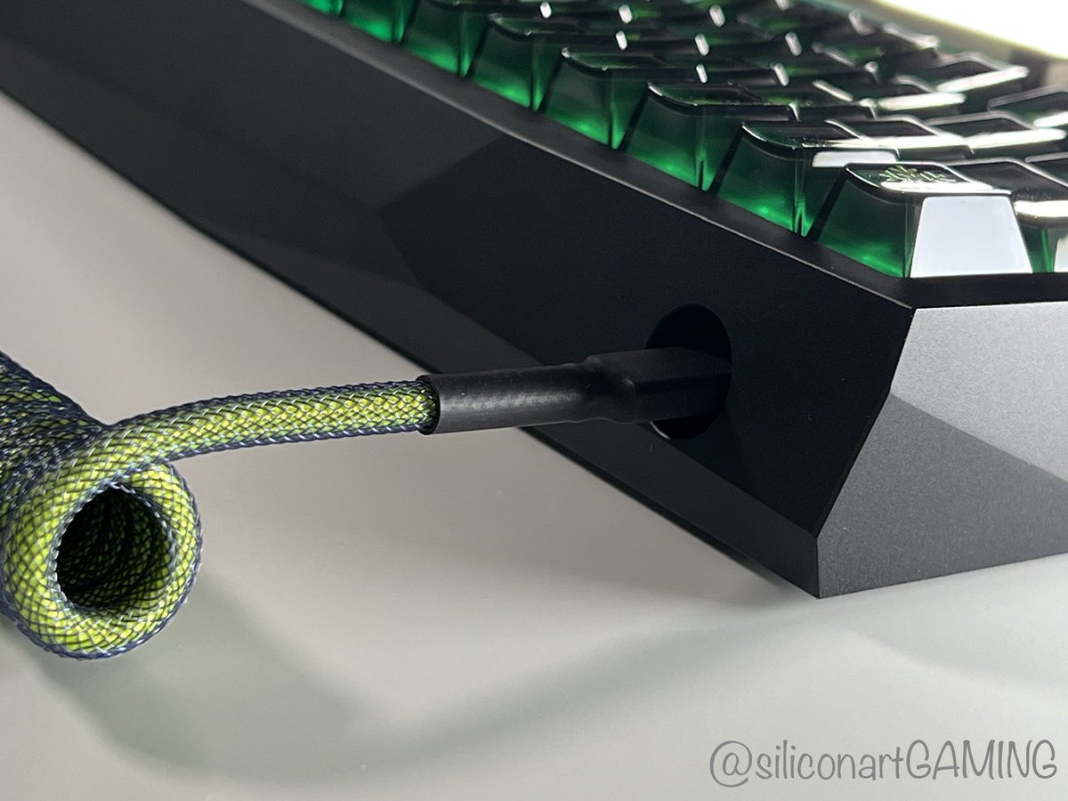 siliconartGAME's tweet photo. I decided to spice up my #wooting60he with the following-
💚 Keycap set - #AngryMiaoGlacier
💚 Case - #KBDfansBlade60 Aluminum Case in Black
💚 Custom coiled cable - #Swiftcables #NightRunner https://t.co/osjJasLTUY