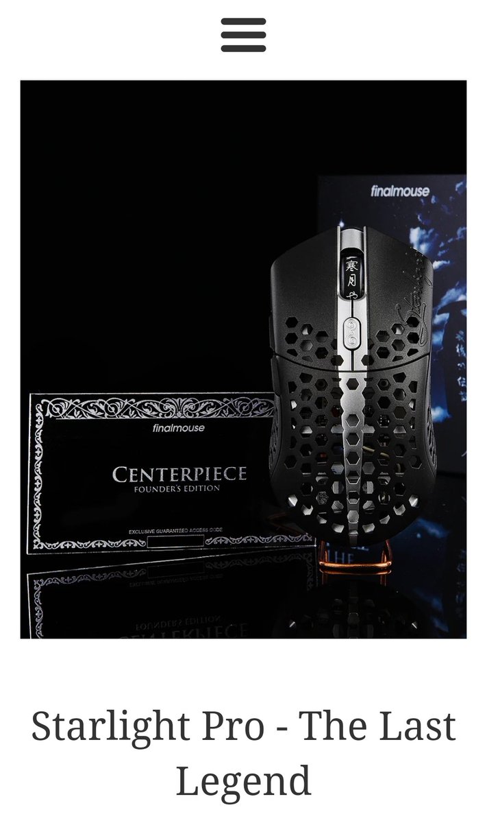 kyleirelandtech's tweet photo. I managed to grab;
Finalmouse Starlight Pro - The Last Legend - Small.
Captcha was a pain, having to draw Rectangles around objects for it to say "wrong"
Got in there bang on 2am.
2 minute cue.
Future review?
New switches & Encoder.
#finalmouse #starlightpro #thelastlegend https://t.co/QlBTUvyxFd