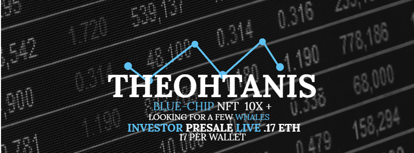 theohtanis's tweet photo. #BLUEchipNFT  
#PRESALE 

.17  #ETH  
 17 PER #WALLET  

#BLUEchipNFT #Theohtanis #NFT #PFP #TOKENgated #NFTCollections #NFT #NFTS  #nftart #NFTjapan  #NFTartwork  #BAYC #AZUKI #MOONBIRDS #CRYPTOPUNKS #SLABLOX

#MINT https://t.co/Ttz0ICFgqR  

Join https://t.co/Vx45tJcFgt https://t.co/Fak1Rgm6Mc