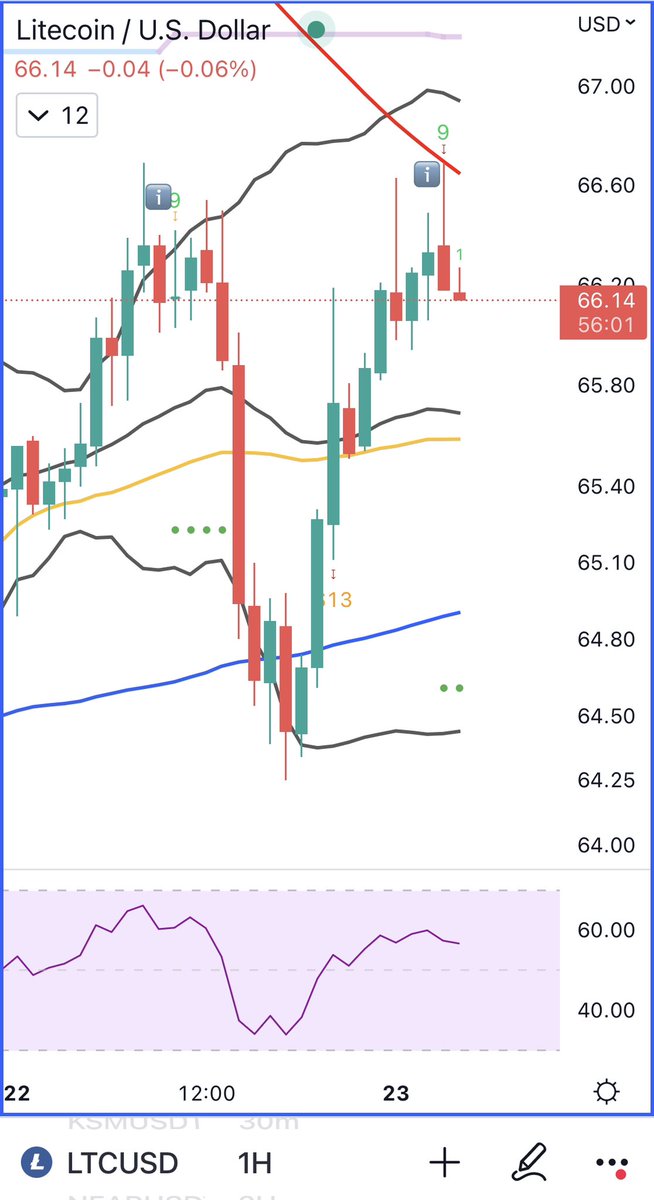 Ali on Twitter "Litecoin shows early signs of a double top with RSI