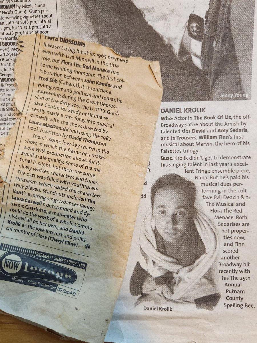 danielkrolik's tweet photo. @glennsumi and John Kaplan carried the Toronto theatre community on their backs for decades. I still have my review for Flora on my fridge. The first time I was seen. NOW did Glenn beyond dirty and we don't deserve him but we are still blessed to have him fighting in our corner. https://t.co/K5tFfQRhng