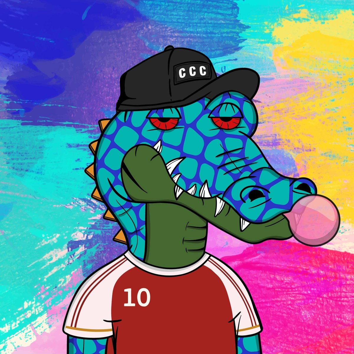 kryptokev8's tweet photo. After months of listening I pulled the trigger on this bad boy tonight... Mbappe is 10 and this red and white uniform reminds me of Monaco FC... so im GUCCi... now i got a croc to go with my 9 lands.... @CardanoCrocClub https://t.co/MeaewRaDlj