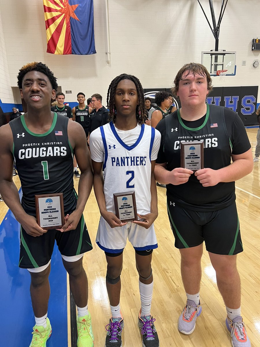 ph_classic's tweet photo. Congrats to Phx Christian on winning the Panthers Hoops Classic. Congrats to Tommy Randolph for being named All Tournament MVP. Also Colin Cajthaml and TJ Harris being named All Tourney First team. https://t.co/0h41wpwgmi