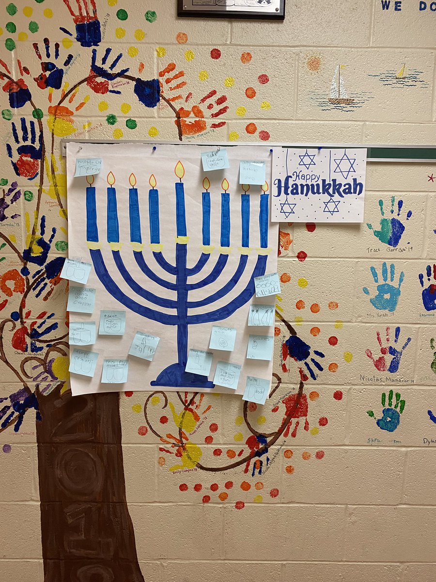 MrsMartinezESL's tweet photo. After learning about Hanukkah, we answered questions in a flip book and decorated the menorah with our new knowledge! @RobertHunterES @FlemRarSchools https://t.co/arZErQArLk