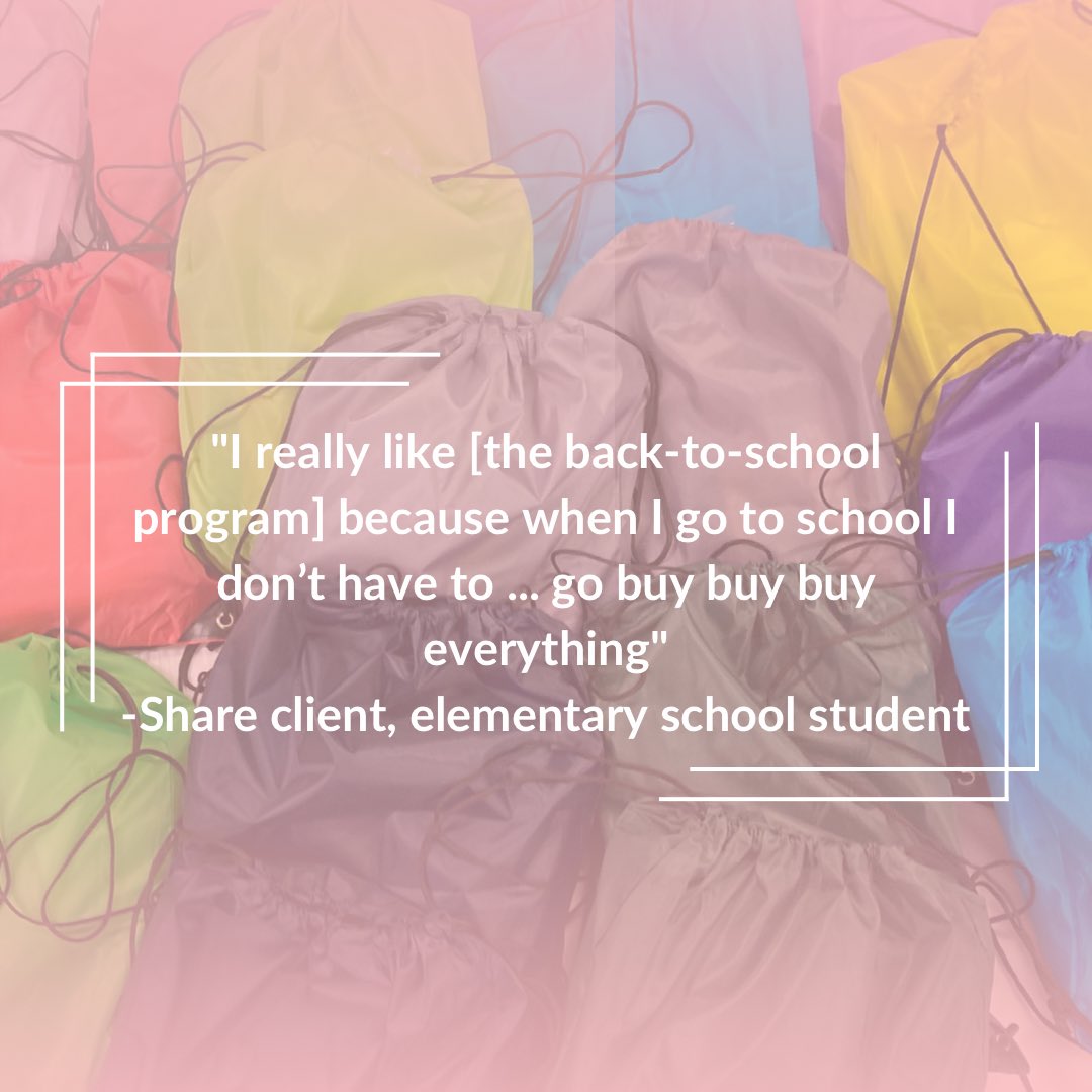 SHAREMcLean's tweet photo. Share’s Back-to-School program provides notebooks, snacks, and more for students in elementary to high school. We’re happy to make the new school year less stressful for parents and kids alike! https://t.co/R3wQViUKSX