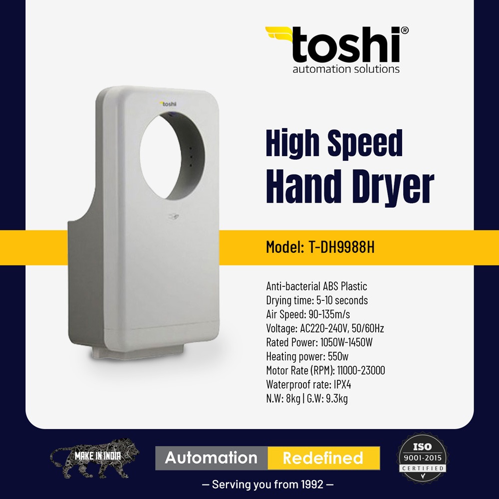 Stop using towels & dry your hands with #Automatic High Speed #HandDryers to avoid infections. Toshi Automation is delivering Ultimate Protection Since 1992. We keep hospitals, restaurants, hotels, home & offices stay #infectionfree with our Automatic #Hygiene products.  #Corona