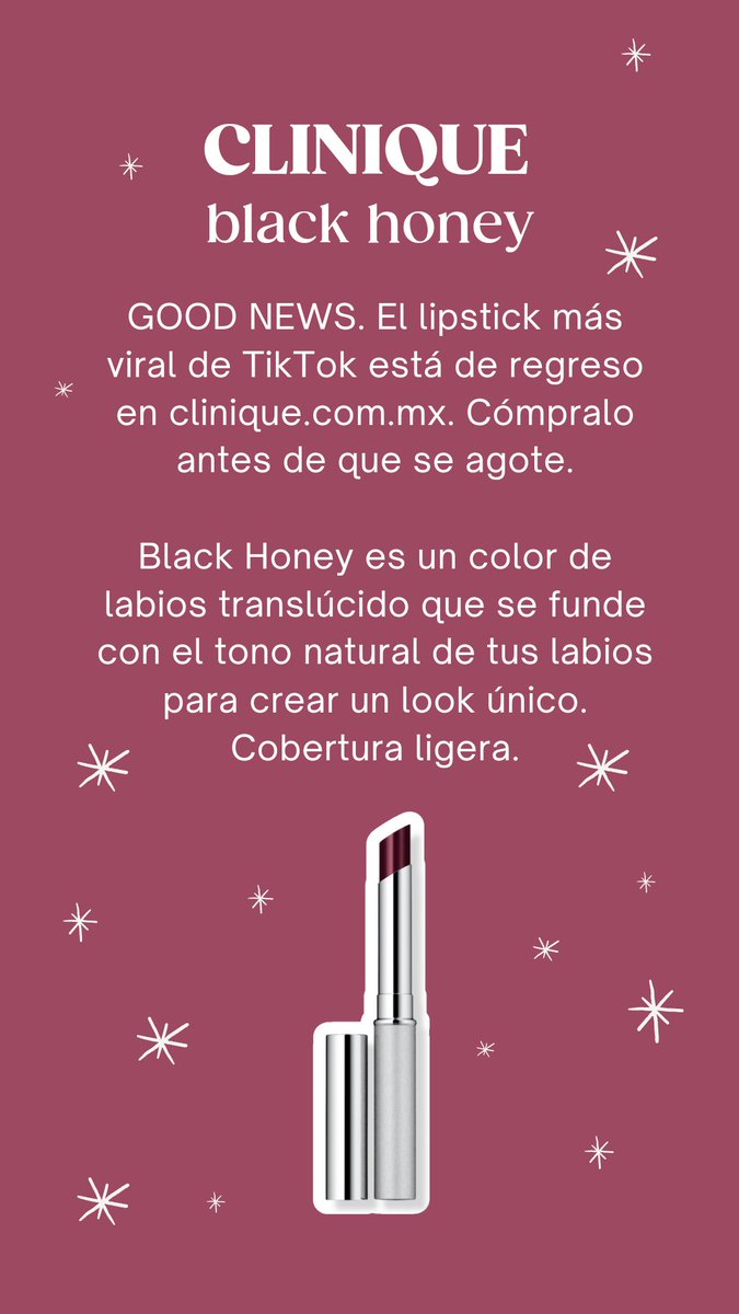 CathiaRivera's tweet photo. ¡Black Honey está de regreso! Y les tengo un código para que les den regalitos en su compra en Clinique ✨️
Promo: CATHIABLACKHONEY
https://t.co/1TPX744dnq https://t.co/mYKcvJszDz