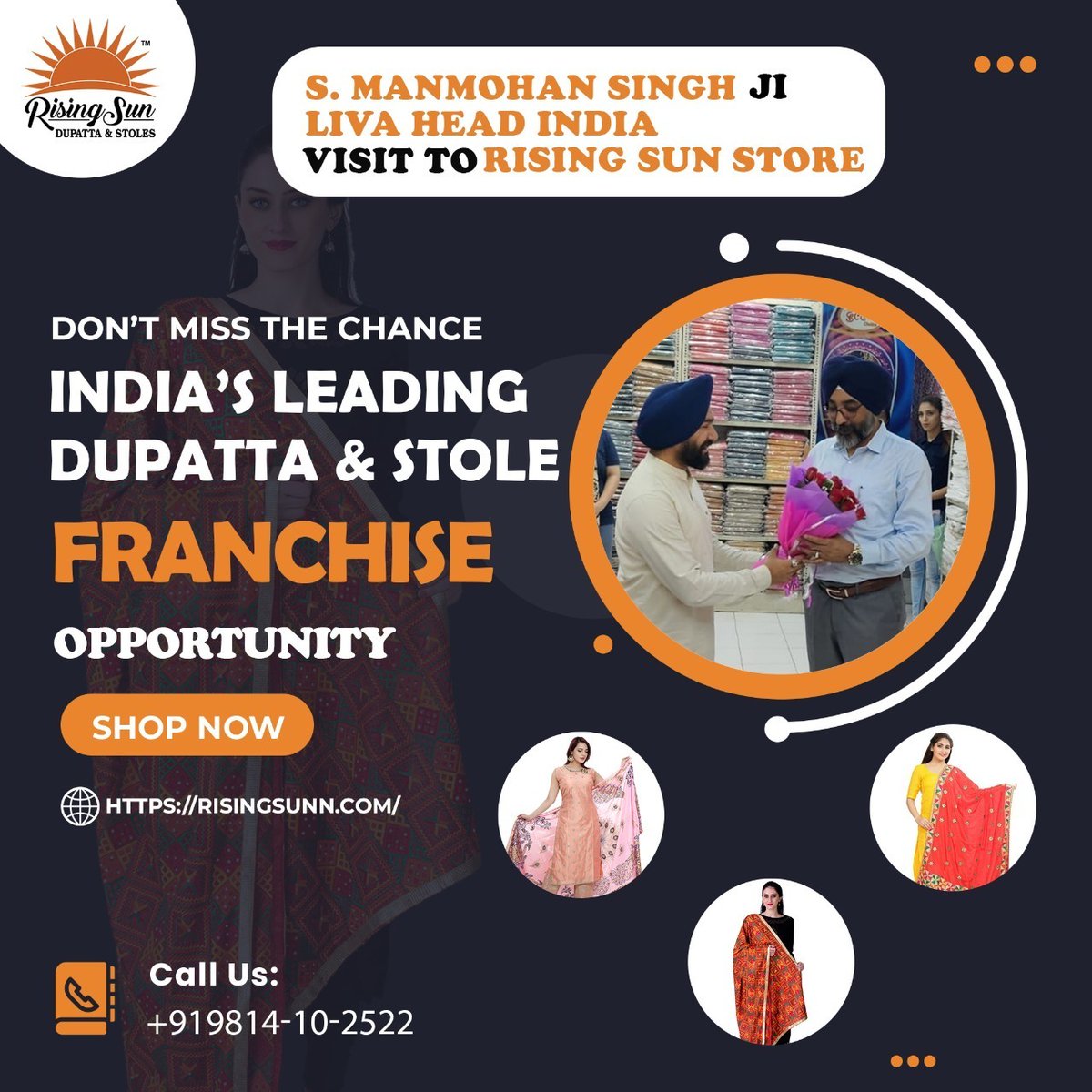 India's Leading Dupatta & stole FRANCHISE Opportunity
Start your own business 
No fees till 31st December.

Contact us for more Queries - ☎☎+919814102522
👉👉Follow for more @rising.sun._

#businessideas #store #storebusiness #franchise #businessowner #newbusiness