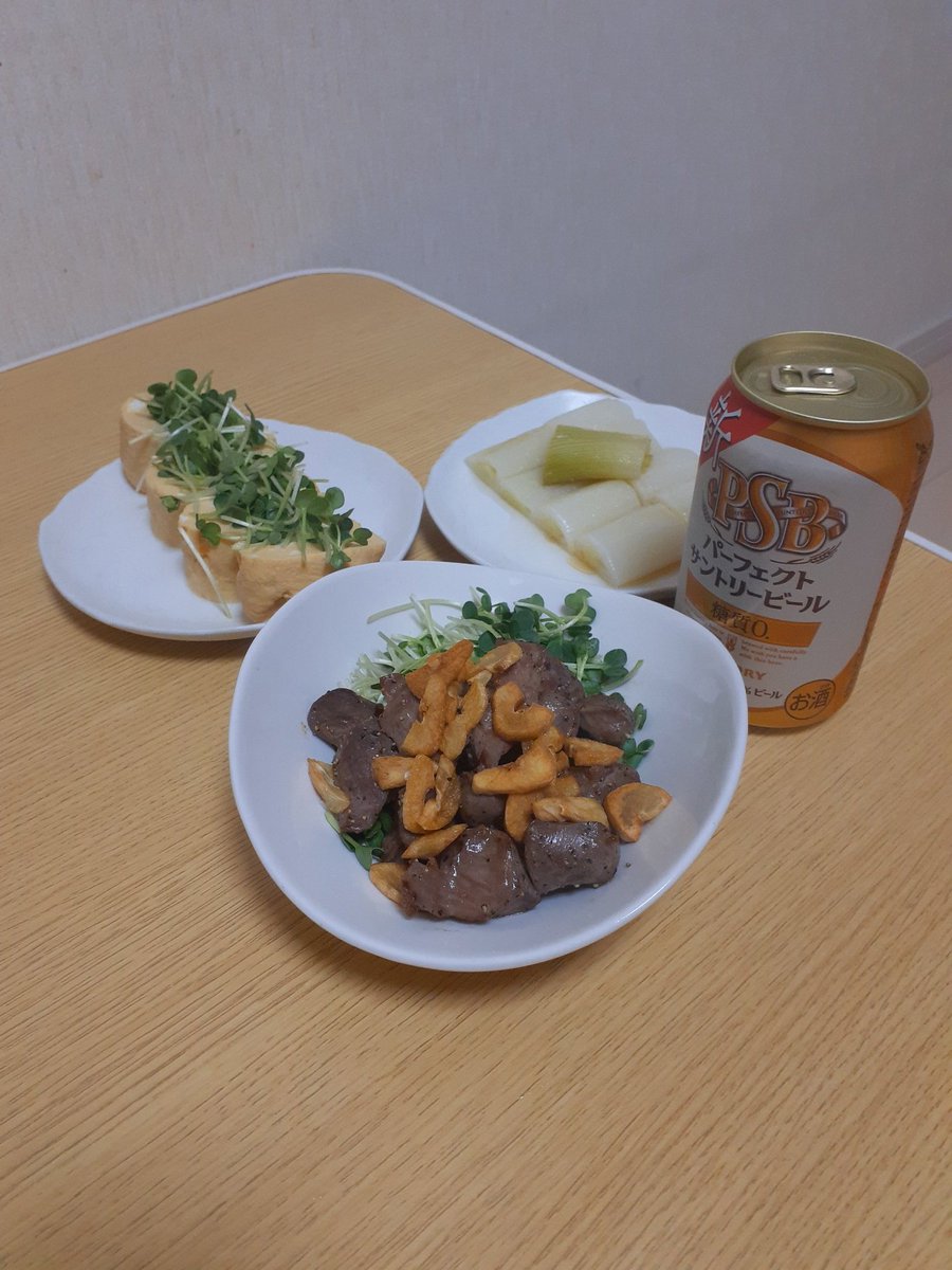 砂肝レモン！！！
にんにくカイワレパラパラ✨✨
