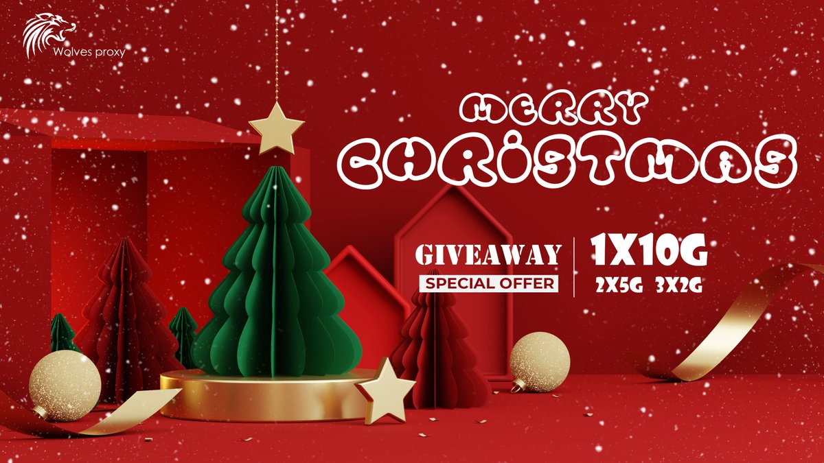 🎉Christmas is coming, on this special day, wolves proxies will send you free data as a gift.🎉 Enter to win🎁： 1X10G 2X5G 3X2G Like❤️Rt 🔃 Tag a friend