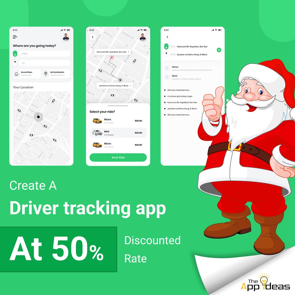 theappidea's tweet image. Christmas is here🎄!! 
We are offering a 50% discount🤑 🎁 On Driver Tracking App Development Services. 
𝐇𝐮𝐫𝐫𝐲 up! ⏰Limited period offers
Skype:- chirag4141
Phone/WhatsApp:- +91 8866564279
Email:- contact@theappideas.com
#drivertracking #drivertrackingapp #christmas