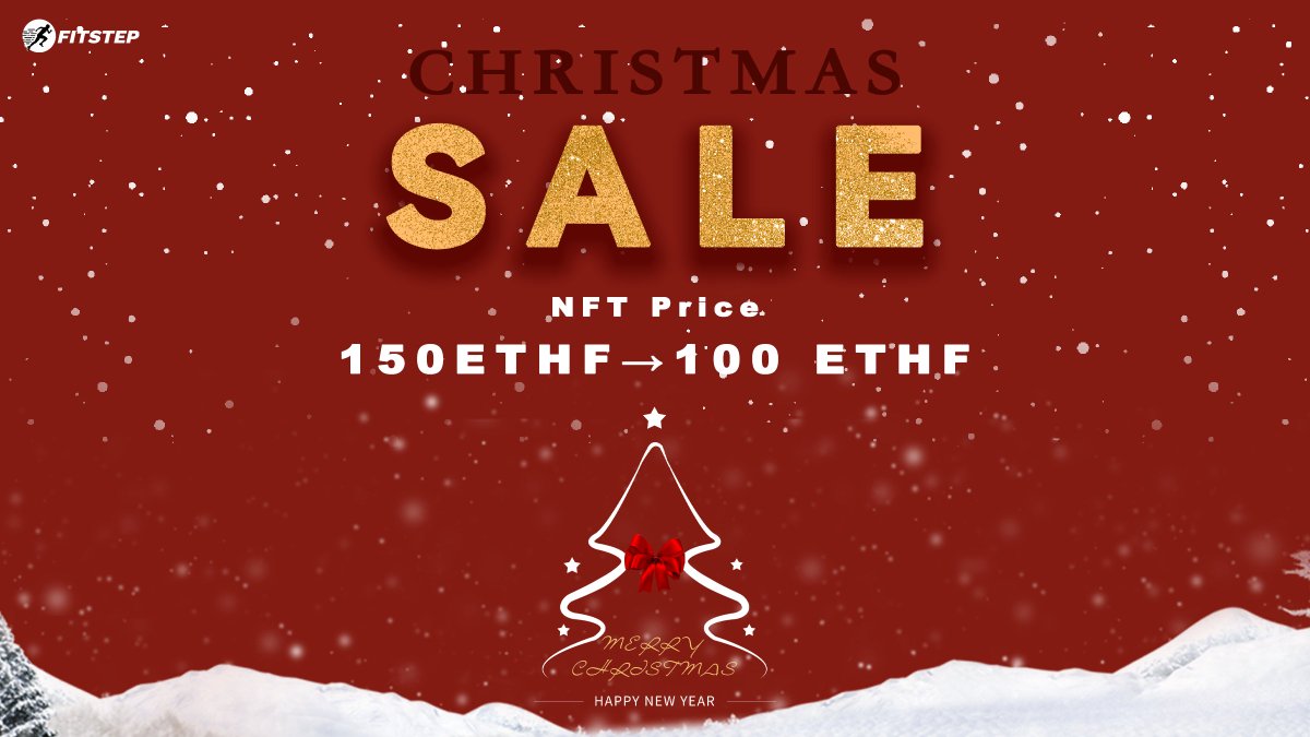 Fitstep_ETHF's tweet photo. 🎅🎅Merry Christmas Sale🎅🎅

BIG PRESENT🎁🎁 NFT Price👇👇

‼️From 150 ETHF down to 100 ETHF

🏃🏃‍♀️Keeping Healthy and Getting Rewards by Moving.

🔗Link: https://t.co/SHMNwJrcHN

Go! Go! Go! To the Moon with FITSTEP🚀🚀🚀

#NFT  #Move2Earn #ETHF #MerryChristmas https://t.co/qLLsJf0KTB