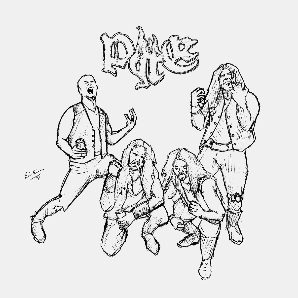 chainsawpolterg's tweet photo. My number one Russian death metal band PYRE celebrates 10 years with their first record "Ravenous Decease". So I drew them! 👊🤘 #pyre #deathmetal #art #artist #drawing #drawings https://t.co/gXzwV1OhsS