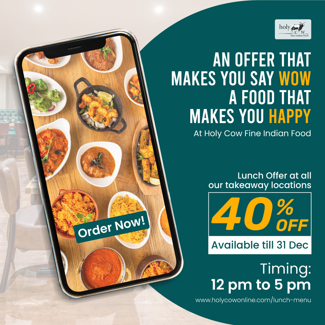 HolyCowLondonUK's tweet photo. An offer that makes you say WOW!
Special Takeaway Lunch Deal 40% OFF
Order your favourite food online at
https://t.co/atUCKpOVDT
#Holycowfineindianfood #lunch #lunchmenu #lunchoffer #lunch40 #discount #orderonline #indiancuisine #christmasiscoming #christmas2023 #festivalseason https://t.co/GmaNAormve