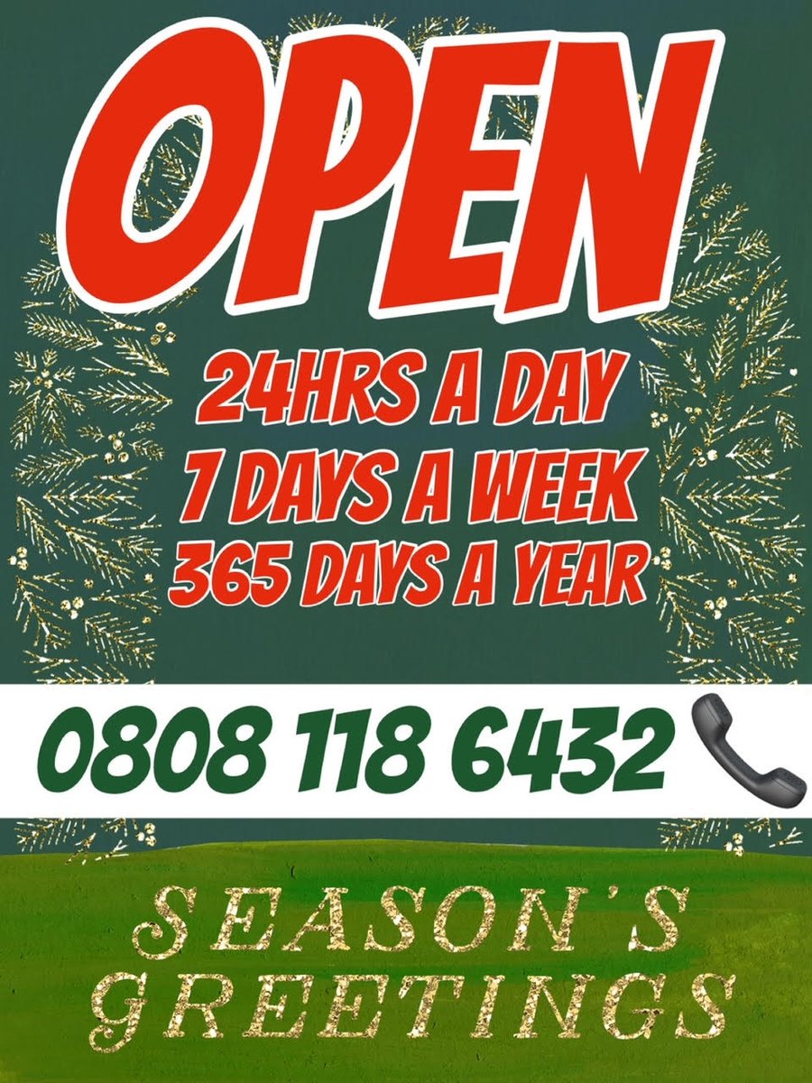 We are here 24/7 every day of the year for non-judgemental care and advice. 💚
0808 118 6432 📞