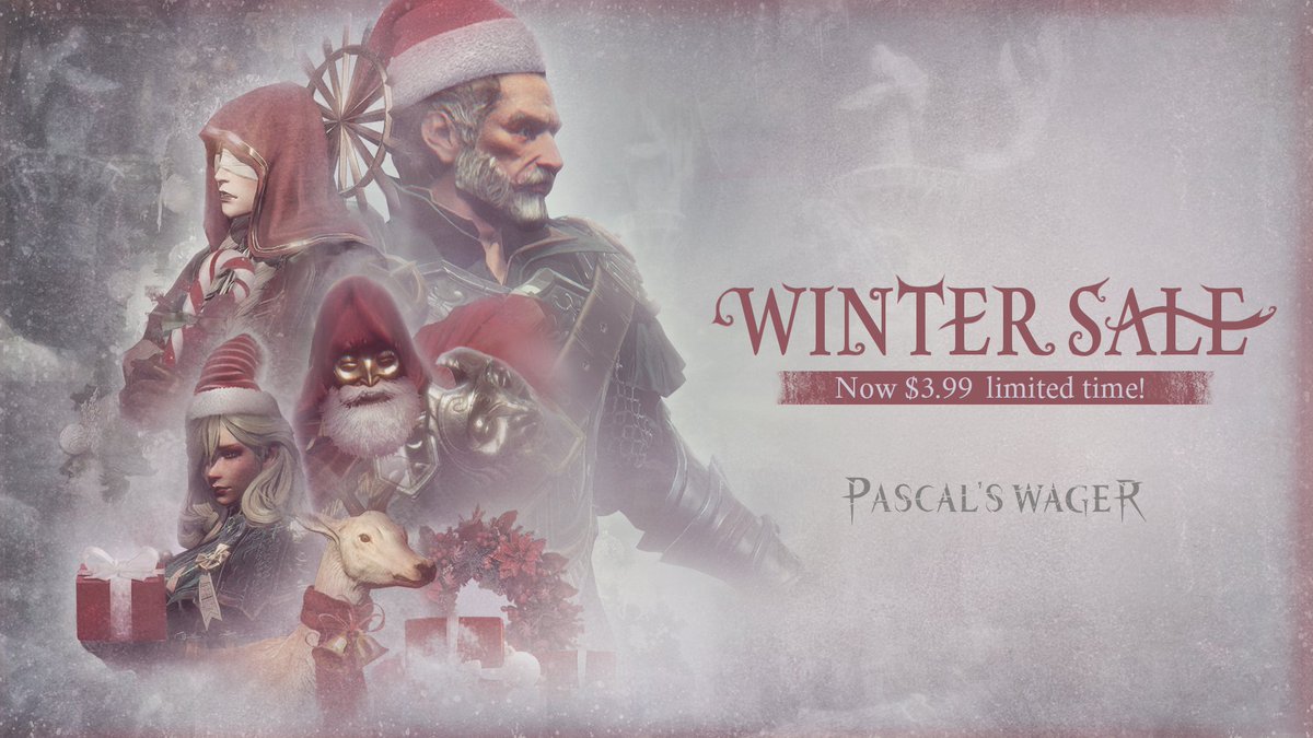 Winter Sale is coming underway! 

Base Game of Pascal's Wager only $3.99 via Apple and Google Store.

Event Time: 25th Dec~ 3rd Jan (UTC+8)

Treat yourself with nearly 50% off of Pascal's Wager.

Merry Christmas all couriers!