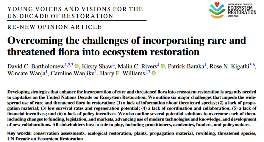 📰Published!
How can we ensure #Ecosystem #Restoration includes threatened flora? 🌳🌱🌹

Check out some potential solutions in our new #opinion article

doi.org/10.1111/rec.13…

#youngvoices #generationrestoration <a href="/SERestoration/">SERestoration</a> <a href="/wearetheleaf/">The LEAF Charity</a> <a href="/UmeaUniversity/">Umeå University</a>