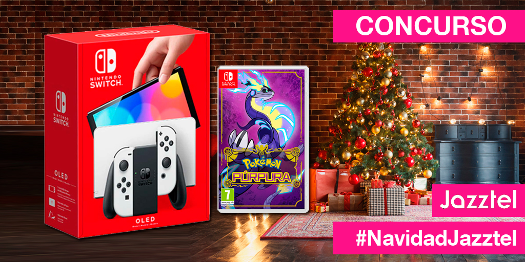 jazztel_es's tweet photo. ¿Quieres celebrar NAVIDAD con Jazztel? 🎄 🎁
¡Tenemos una Nintendo Switch OLED + Pokemon Púrpura de premio! ¿Cómo ganarla? 
🌟 RT
🎮 Menciona con quién vas a disfrutar de este regalazo 
#️⃣ Utiliza el HT #NavidadJazztel
🎄 ¡Suerte!
BL: https://t.co/USiNFJY5oB https://t.co/QOviwXStlJ