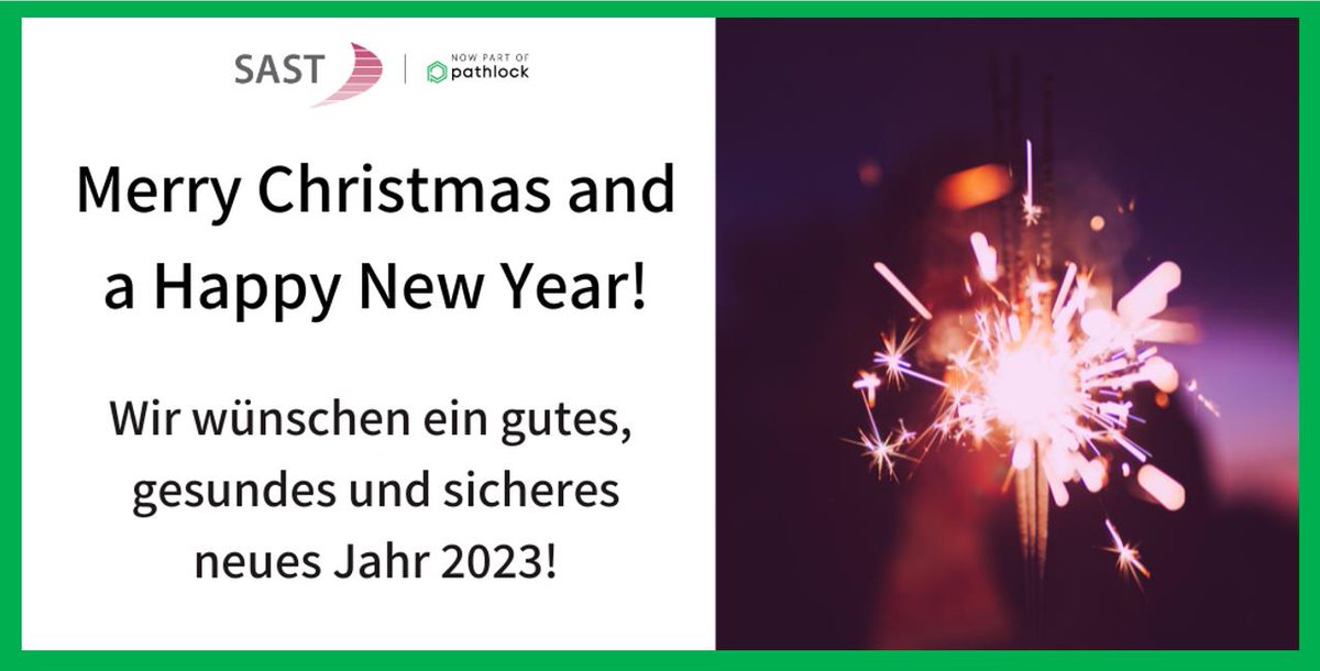 Wir wünschen eine wundervolle Weihnachtszeit und einen sicheren Rutsch ins neue Jahr! Herzlichen Dank für die vertrauensvolle Zusammenarbeit – wir freuen uns schon auf neue, spannende Herausforderungen und gemeinsame Projekte in 2023.

#FroheWeihnachten #HappyNewYear #Pathlock