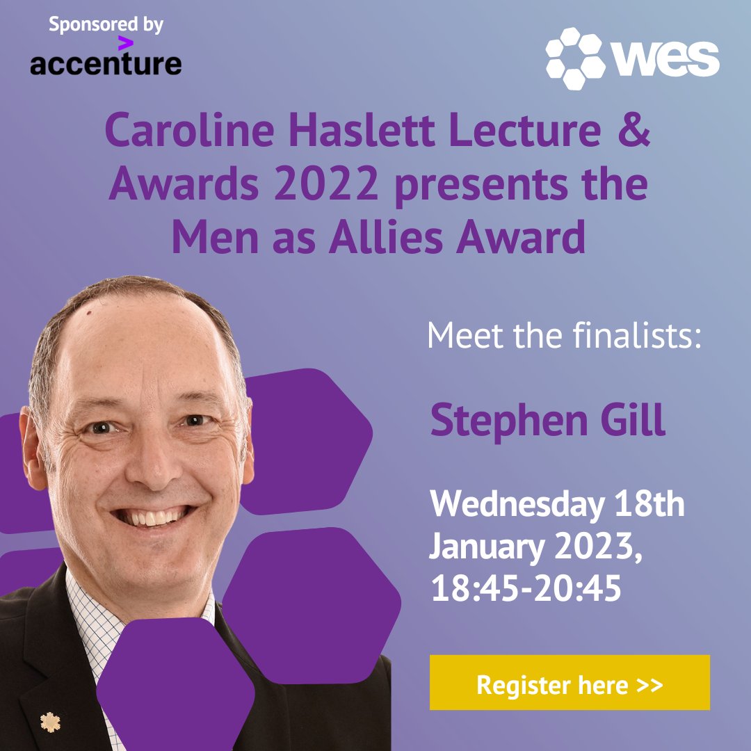 WES1919's tweet photo. Introducing the last of our #MenAsAlliesAward 2022 finalists, Head of Sustainable Cooling at the @thecarbontrust, @Stephencgill
See him at the #CarolineHaslettLecture and #WESAwards 2022
📆 Weds 18th January 2023
⏰ 18:45-20:45
Register ➡️ https://t.co/gws0bCJTWn https://t.co/XbvaGZm4Eh