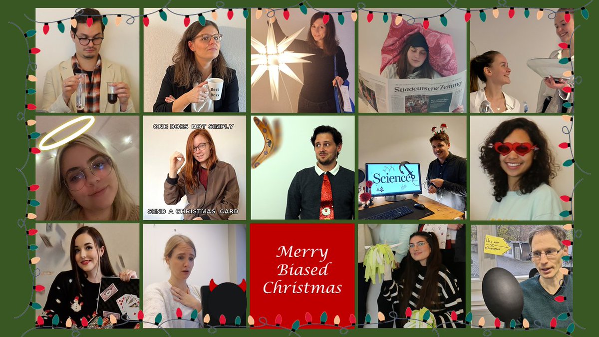 Looking back on this year, we don't need rose-colored glasses to see 2022 as a good year. With our Christmas card, we want to honor our completed EU project PRECOBIAS and therefore we have depicted some cognitive biases. Can you guess what they are? Happy holidays! 🎄
