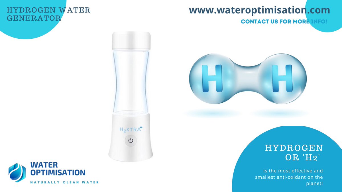 Wateroptint's tweet image. The best anti-oxidant in the world is called H2! This generator is perfect for water optimisation on-the-go by enriching it with H2. Contact us for more information about the effects of H2 enriched water on health and vitality.