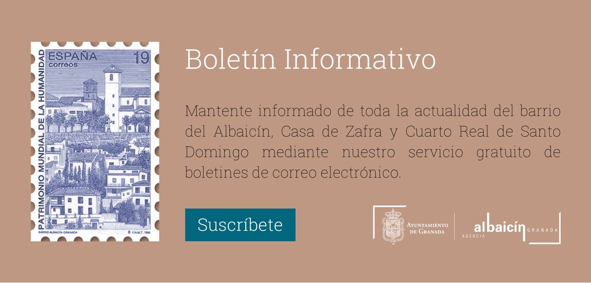 AgenciaAlbaicin's tweet image. Ayer mandamos nuestro primer boletín informativo. Si quieres estar al tanto de toda la actualidad y actividades relativas al Albaicín o nuestros monumentos @CasadeZafra y @CuartoReal, suscríbete. Aquí os dejamos el boletín de ayer➡️bit.ly/3WCRjMF