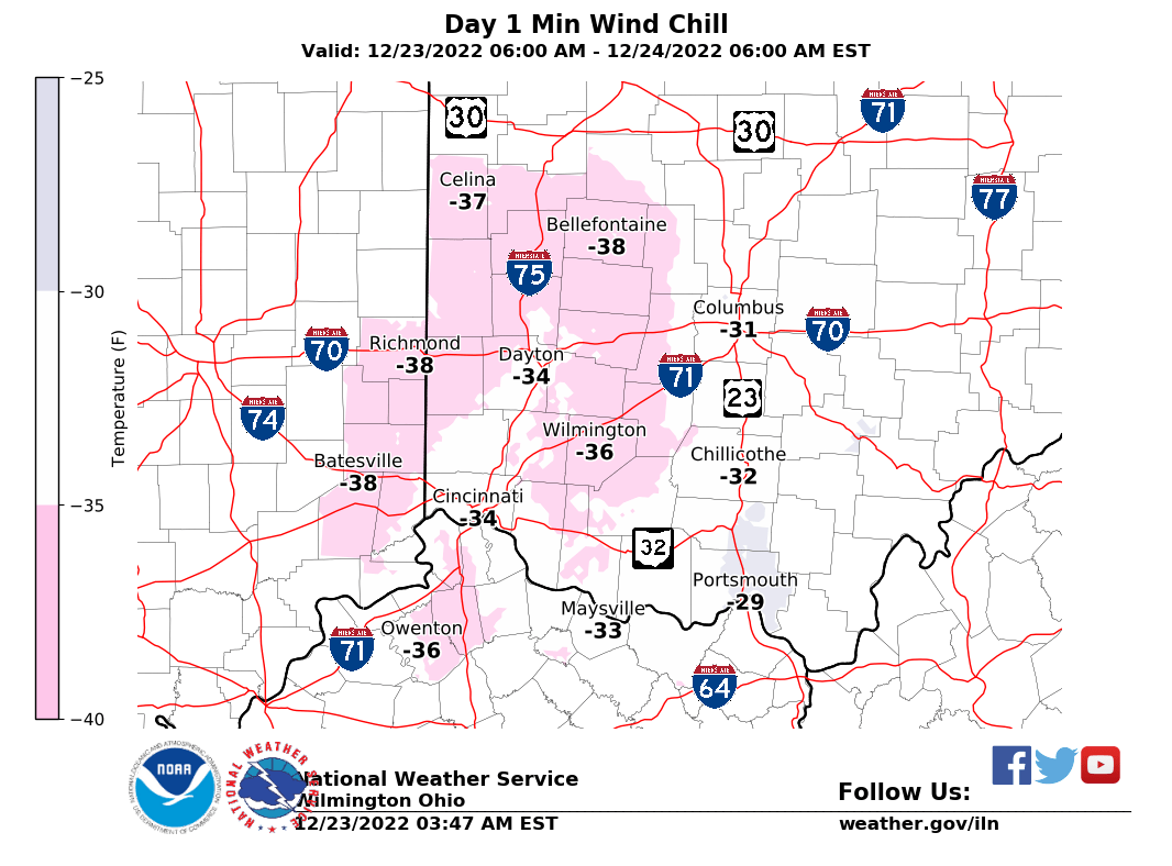 Ripley County (IN.) EMA on Twitter "Dangerously cold wind chills this morning!! 🥶 ⚠️⚠️ "Wind