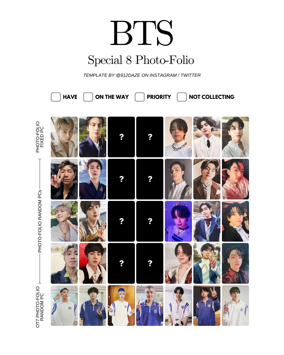 BTS 写真集  トレカ 7 コンプリート コンプ Photo-Folio j )⁷ on X: 
