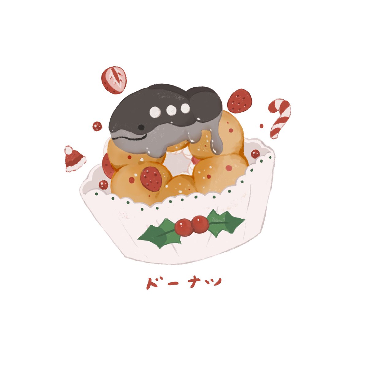 ポケモン「ドオーDoughnutクリスマス限定#ポケモンイラスト #pokemonfana」|Yuginaのイラスト